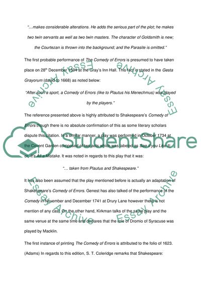 How Does the Comedy of Errors Compare to Today