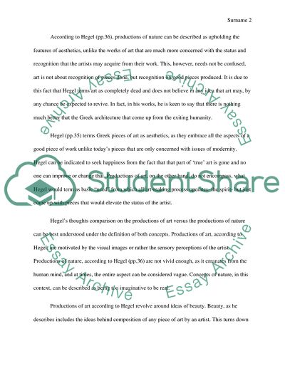 Introduction to Hegels Philosophy on Art