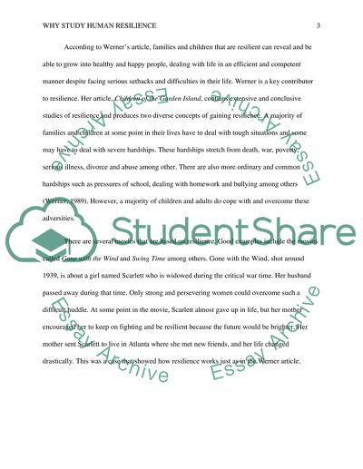 Why study human resiliance