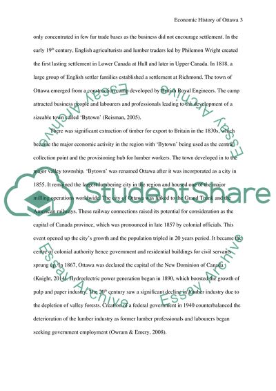 Economic History of Ottawa