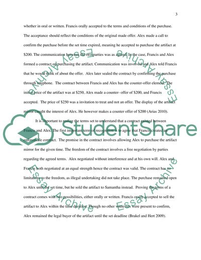 Whether the Element of Agreement Required for the Formation of a Contract Can Be Established