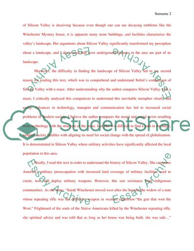 Analysis of Rebecca Solnits Chapter of The Garden of Merging Paths