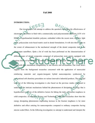Reinforcement of Dental Composites by Electrospun Nanofibers