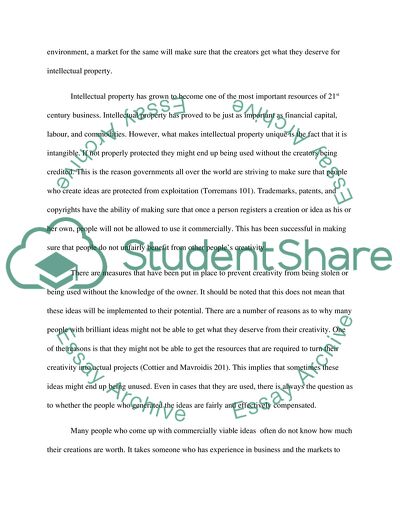 Should There Be a Market for Intellectual Property