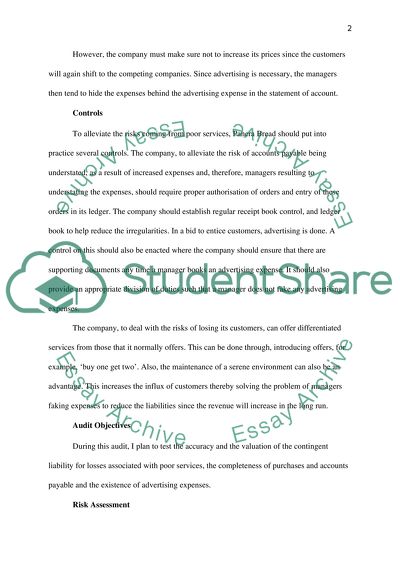 Audit of Panera Bread Company Quality Service and Market Share Process