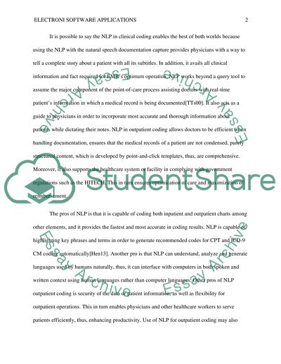 Electronic software applications (CODING)