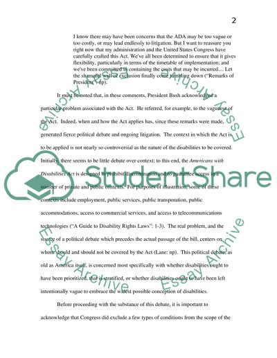 Americans with Disabilities Act: Underlying Structural Philosophies
