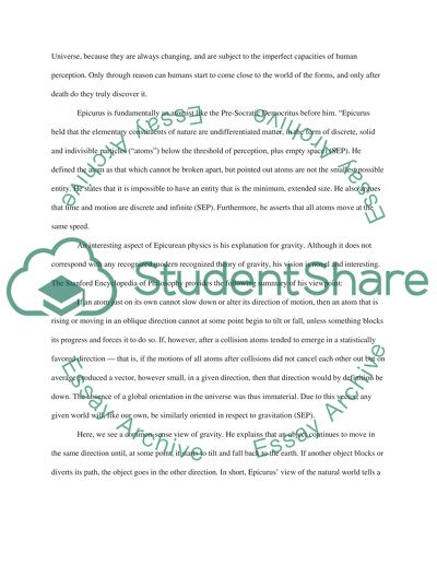 Analysis of Four Philosophers Explanations for the Natural World