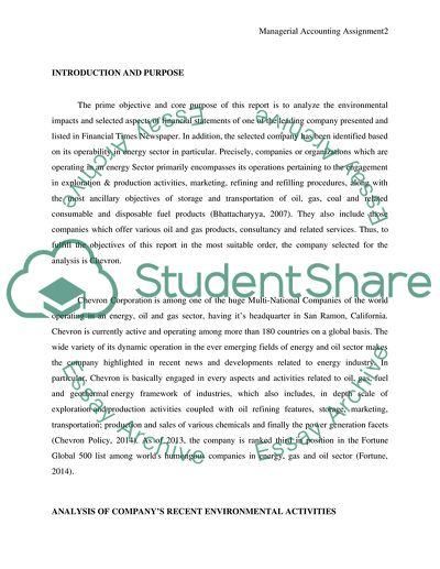 Financial Statement of Chevron Corporation