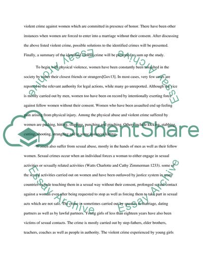 Violent Crime against Women