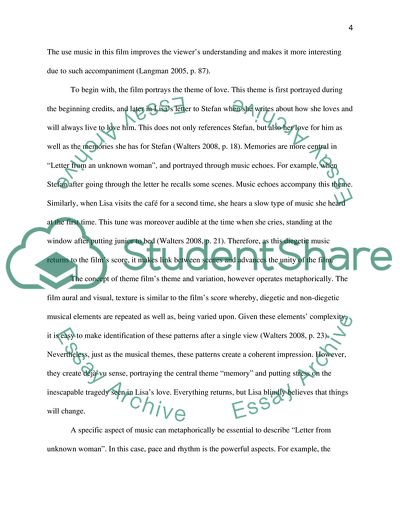 The Role of Music in Letter from an Unknown Woman