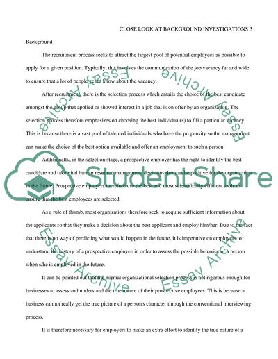 A Close Look at Background Investigations