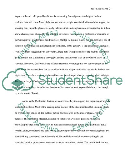 Ban on Smoking in Public Places