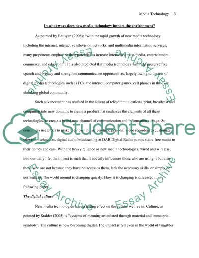 Media Technologies in the Structure of Environment