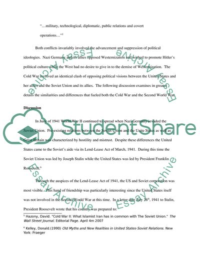 A Comparison of World War II and the Cold War