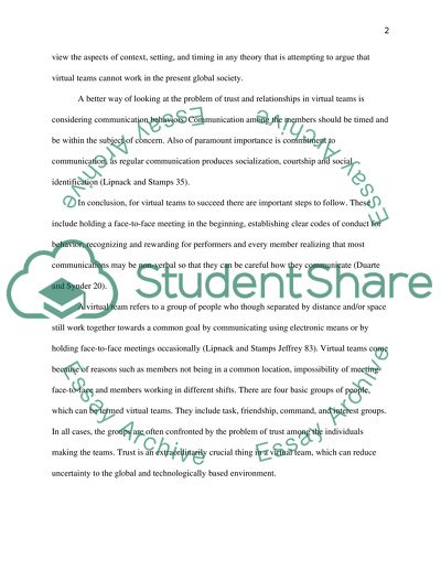 The Nature of Virtual Team