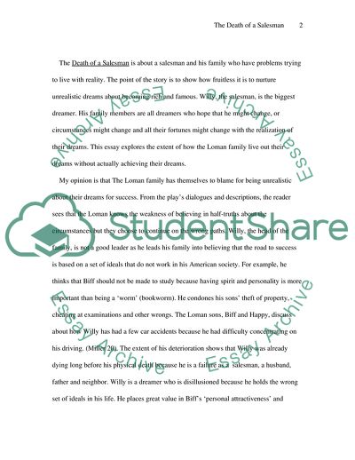 Dreams in Arthur Millers Death of a Salesman