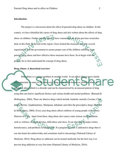 Parental Drug Abuse and its Effect on Children