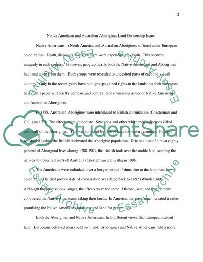 Native American and Australian Aborigines Land Ownership