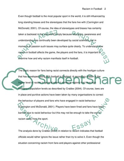 Elements of Racism in Football