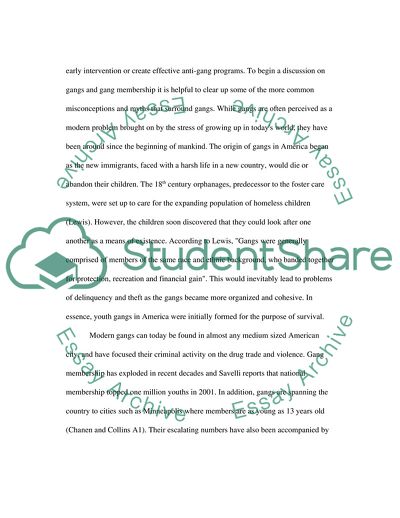 The Influence of Youth Gangs