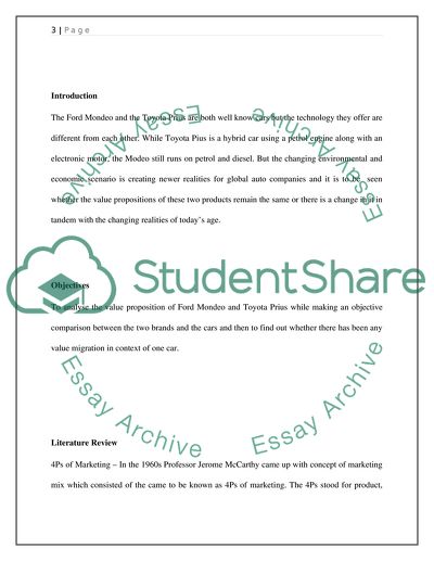 Objective Comparison of Ford Mondeo and Toyota Prius