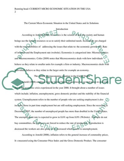Current macroeconomic situation in the U.S