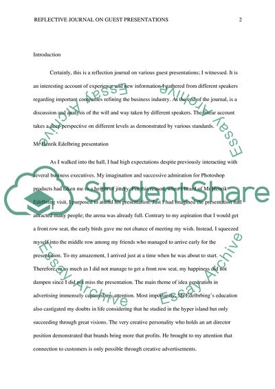 Reflective Journal on Guest Presentations