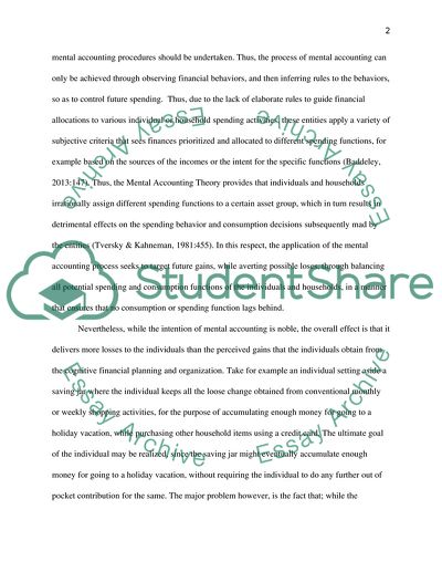 Mental Accounting Matters