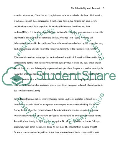 Confidentiality and Tarasoff