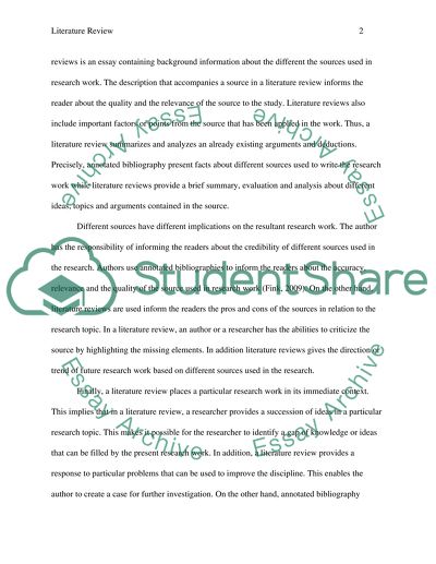 Annotated Bibliography