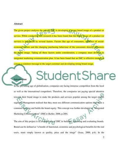 Literature Review for Branding with IMC: Using IMC to Build, Sustain And Evolve Brands