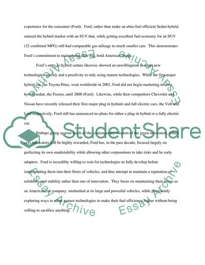 Ford Motor Company: Industry, Environment, Mission and Strategies