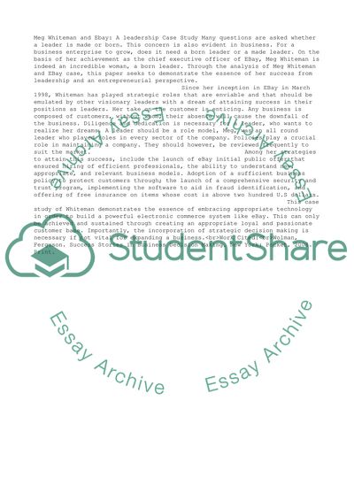 Meg Whitman and Ebay