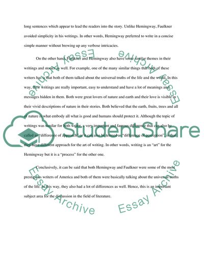 Hemingway and Faulkner