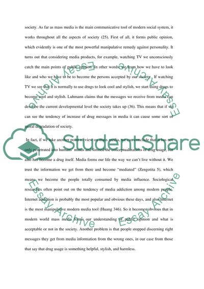 Mass Media Influence on Perception of Drugs