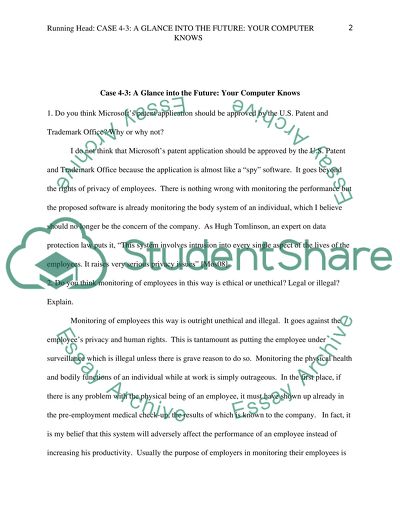 Case 4-3: A Glance into the Future: Your Computer Knows