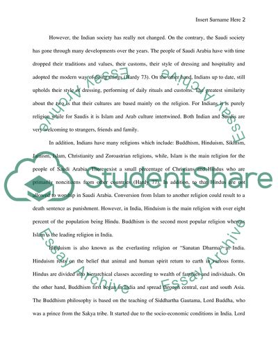 Culture Diversity between Saudi and Indian Cultures