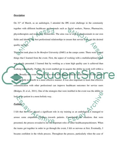 The Challenge In The Community IPE Event, Supported By The Management And Sociology Workshop