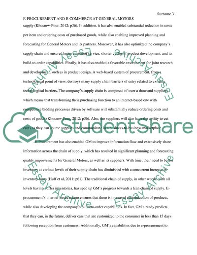 E-Procurement and E-Commerce at General Motors