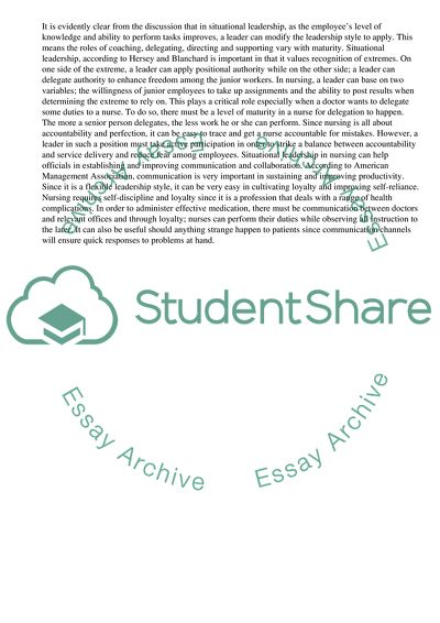 Situational Leadership and its Impact in Healthcare