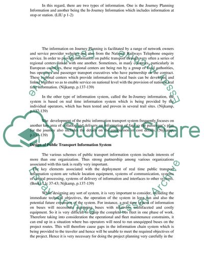 Public transport information systems