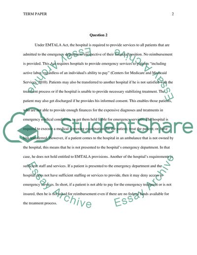 Insurance and EMTALA Act