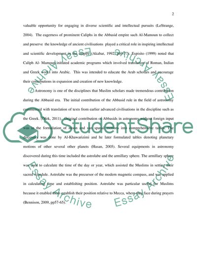 Major Intellectual Advances in the Islamic World