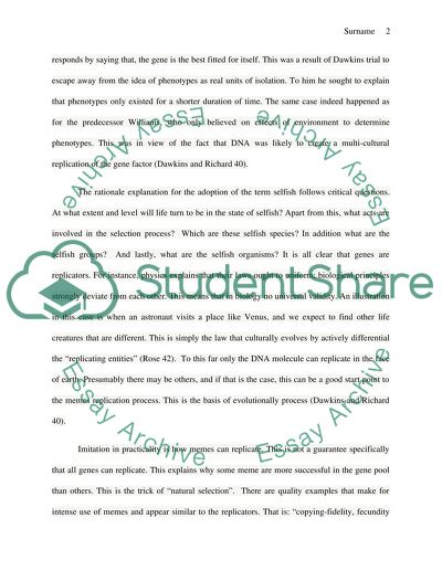 Cultural Evolution : Genes / Memes: Does the idea of Meme make sense