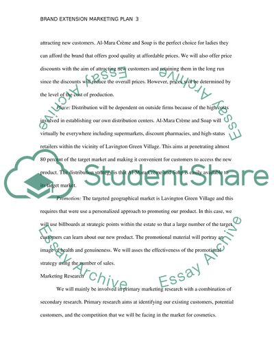 Brand Extension Marketing Plan