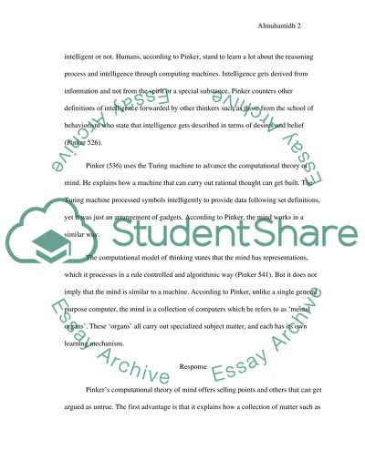 Thinking machine response