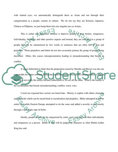 Response paper - Ethnic Notions