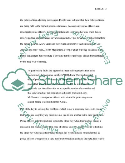 The Code of Silence among Police Officers