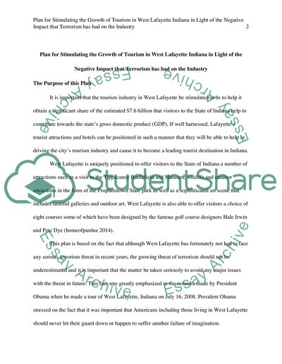 Plan for Stimulating the Growth of Tourism in West Lafayette Indiana